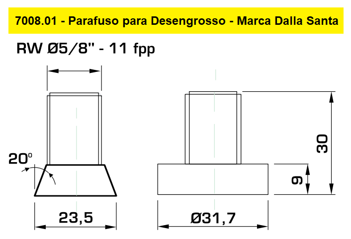 Parafuso para Desengrosso - Dalla Santa - Cód. 7008.01